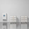 SET 6 thuisbatterijsysteem in liggend configuratie met 10 kW 3-fase hybride omvormer, 30,72 kWh verdeeld over 2 batterijtowers.