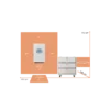 SET 3 liggende configuratie, 10 kW 3-fase omvormer, 15,36 kWh opgestapeld, incl. afmetingen.