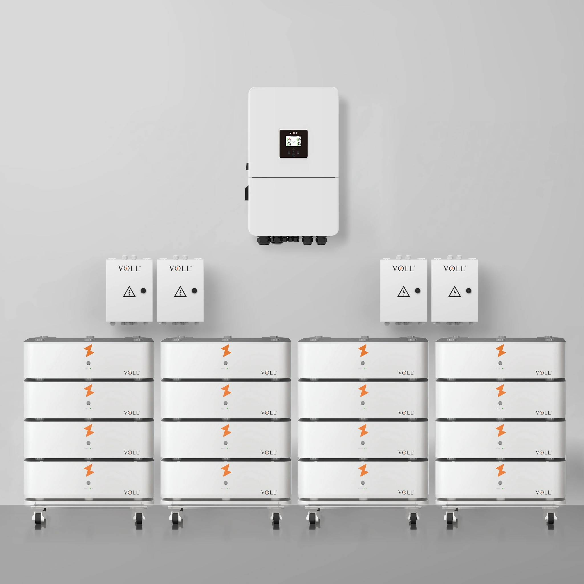 VOLL® SET 16 L: thuisbatterij van 81,92 kWh met 3-fase hybride omvormer van 15 kW