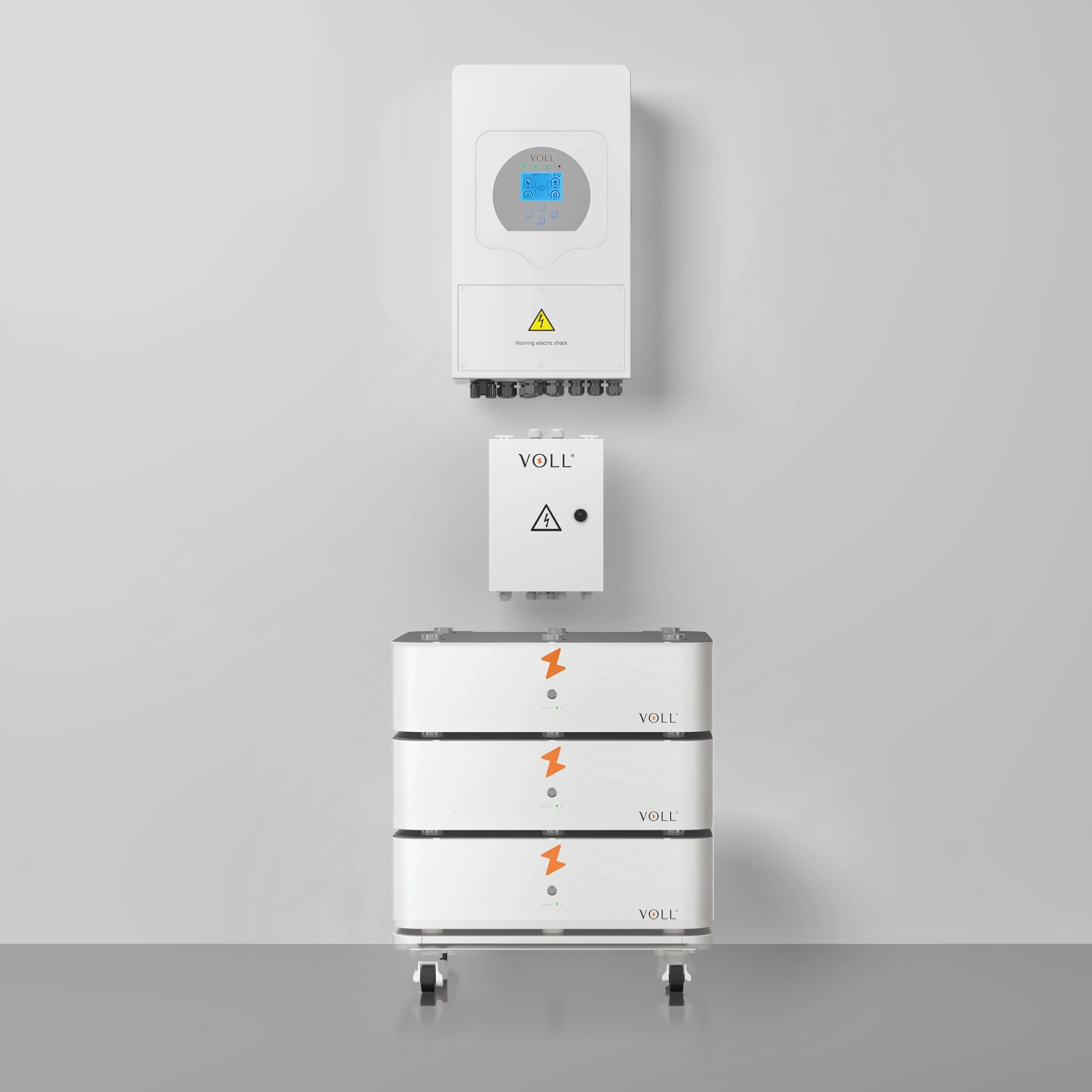 VOLL® SET 3 A: thuisbatterij van 15,36 kWh met 1-fase hybride omvormer van 5 kW