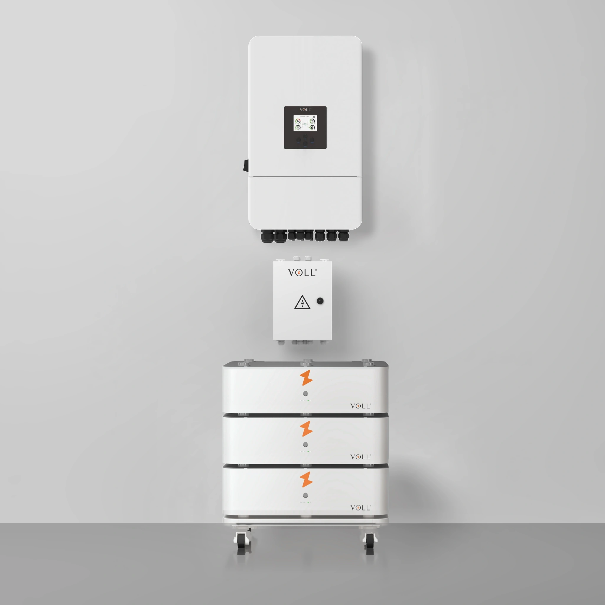 VOLL® SET 3 C: thuisbatterij van 15,36 kWh met 3-fase hybride omvormer van 10 kW