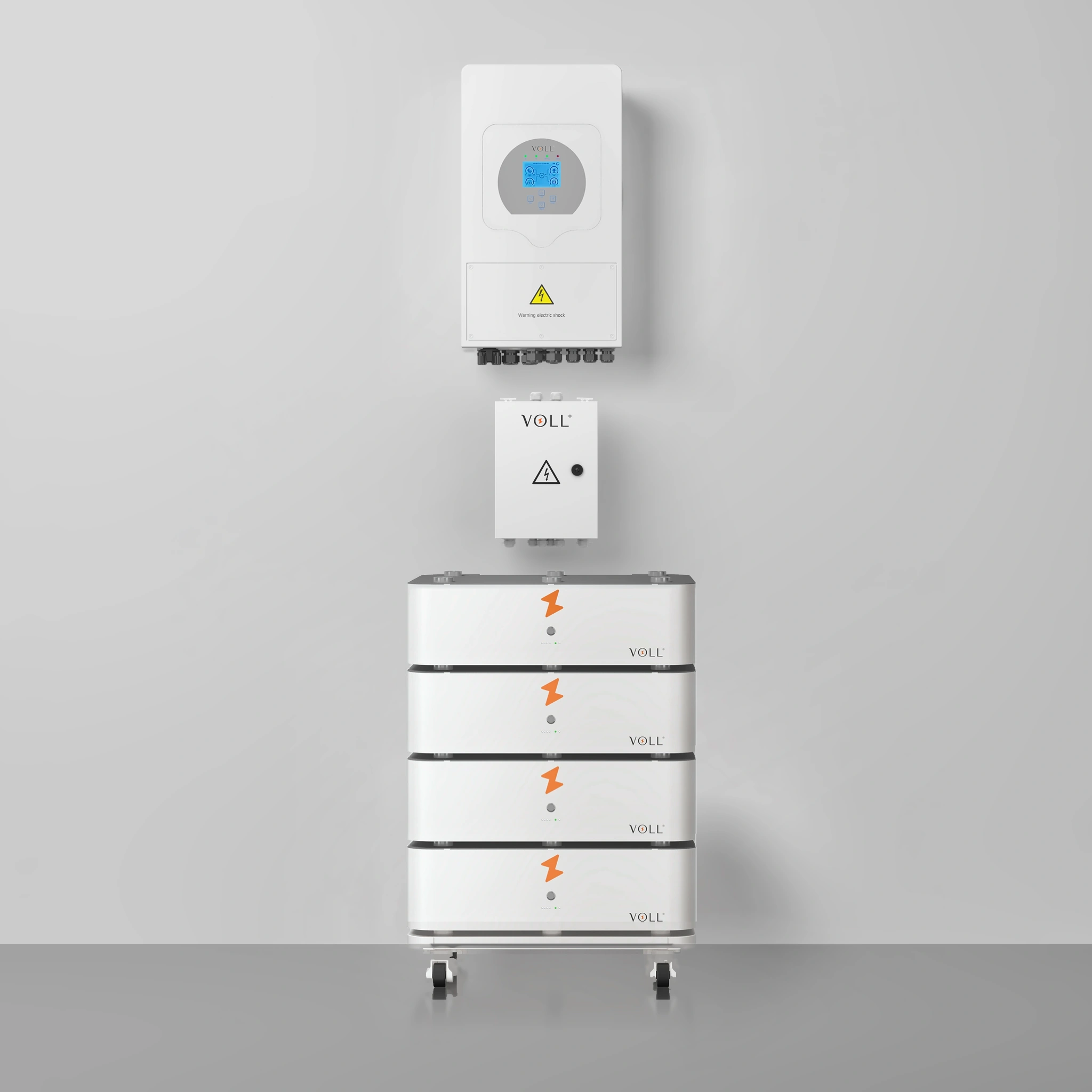 VOLL® SET 4 A: thuisbatterij van 20,48 kWh met 1-fase hybride omvormer van 5 kW