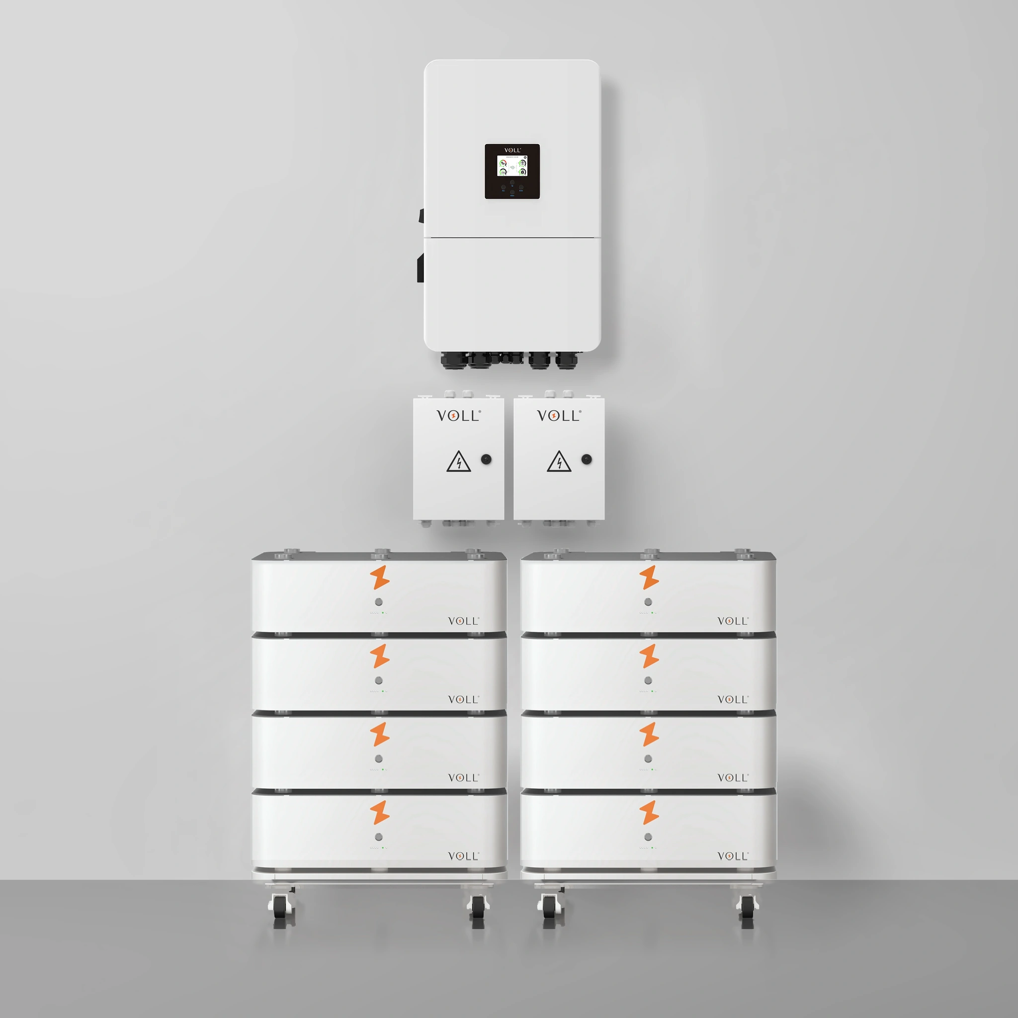VOLL® SET 8 L: thuisbatterij van 40,96 kWh met 3-fase hybride omvormer van 15 kW