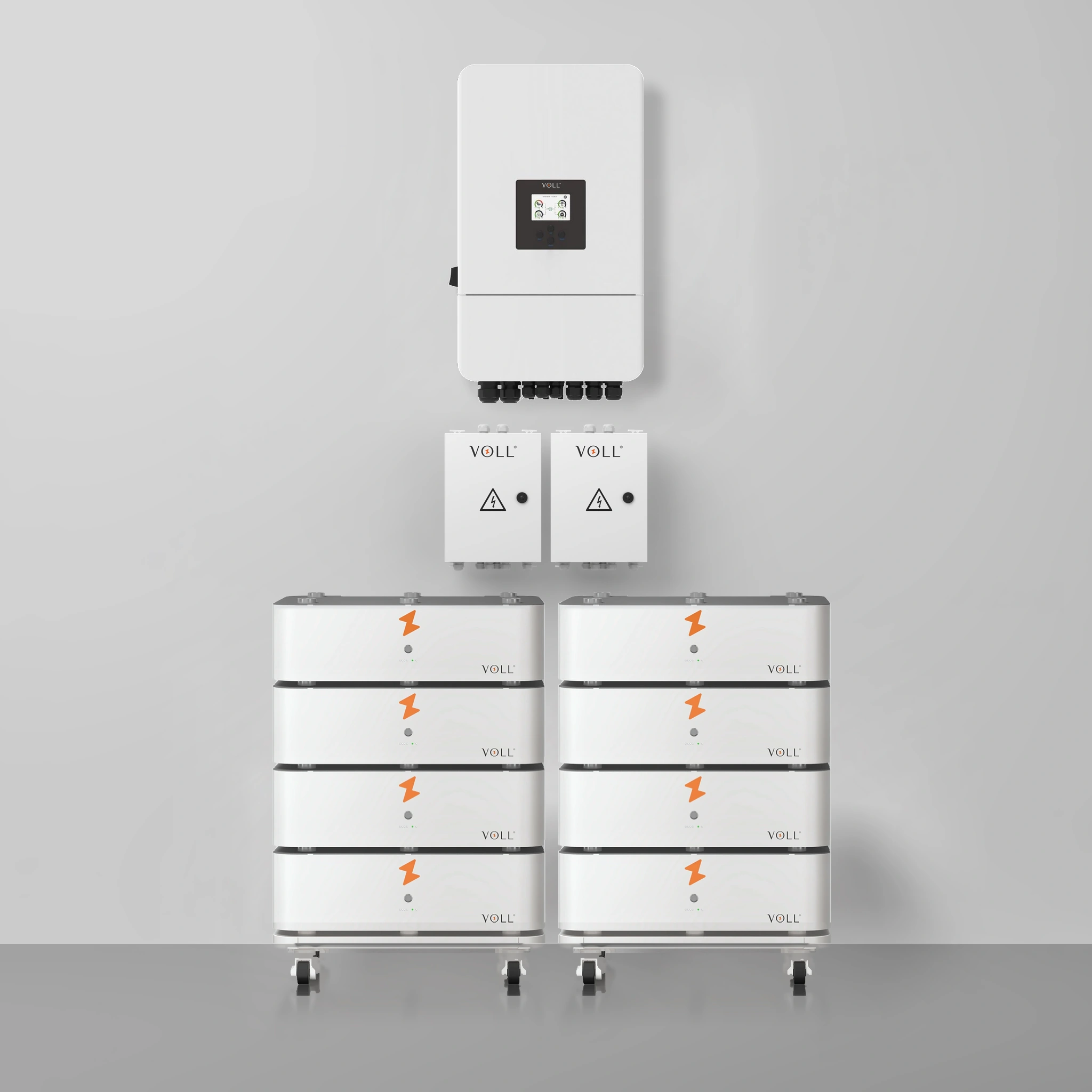 VOLL® SET 8: thuisbatterij van 40,96 kWh met 3-fase hybride omvormer van 10 kW